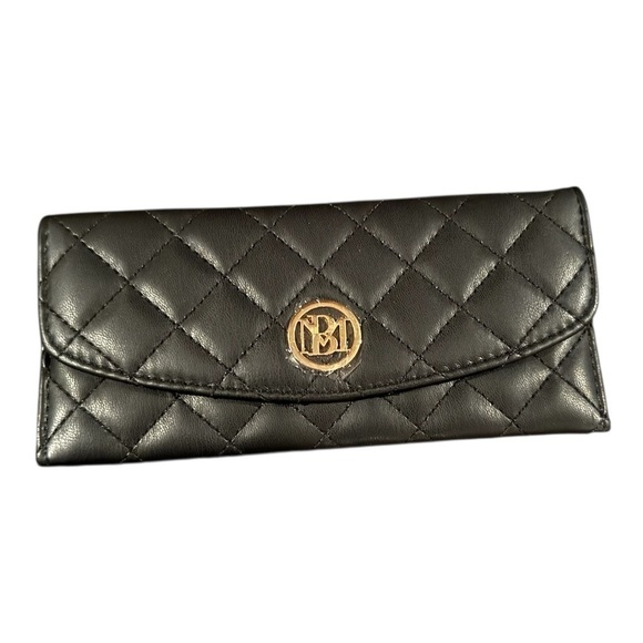 Handbags - Badgley Mischka Women's Quilted Faux Leather Long Wallet - Black